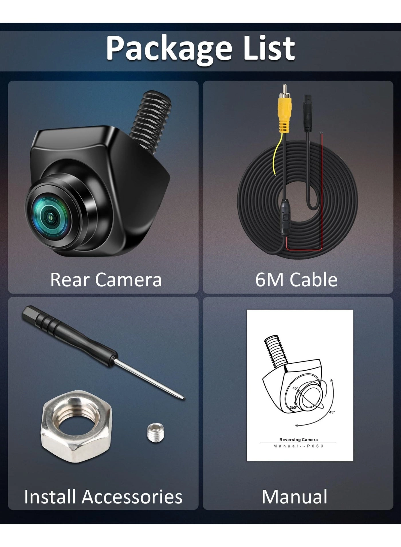 Reversing Camera - Night vision RCA 1080P