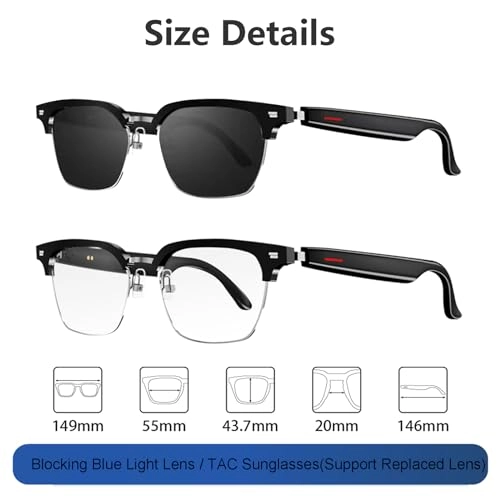 Bluetooth Glasses - 55mm Black Sunlens