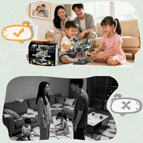 Mechanical Sea Turtle Building Set - 1277 pcs