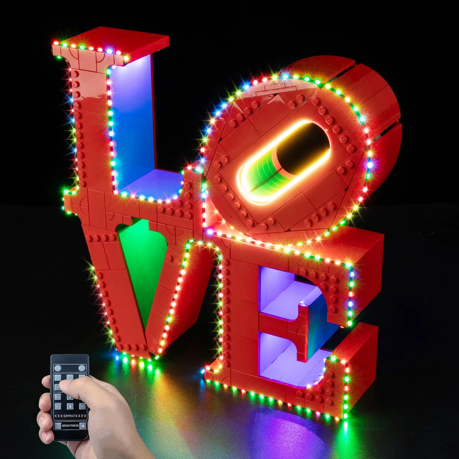 Kyglaring LED Lighting Set for leg0 Art Love Sculpture 31214 - LEDs Only Remote Control