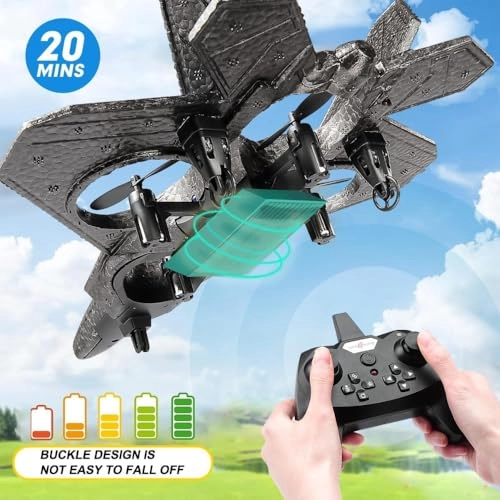 RC Fighter Jet Drone - LED Lights 3-Speed Headless Mode