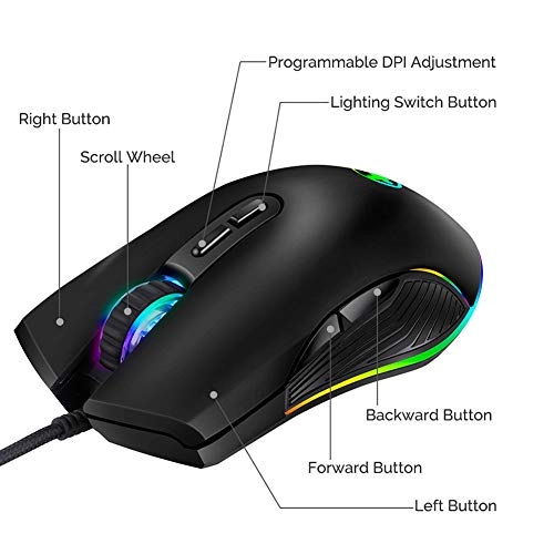 RGB Ergonomic Gaming Mouse - Wired
