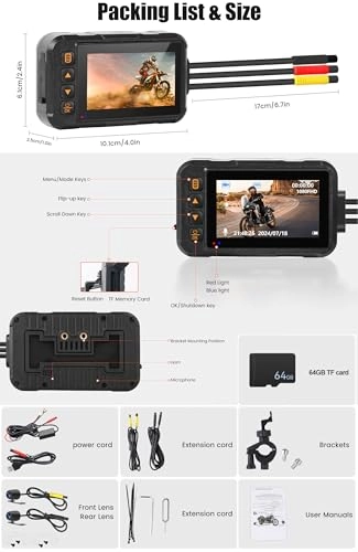Motorcycle Dash Cam - 720P/480P 25 f/s