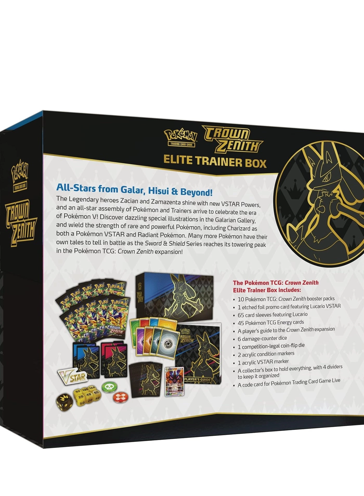 Crown Zenith Elite Trainer Box Exclusive Lucario Sleeves - 65 pcs