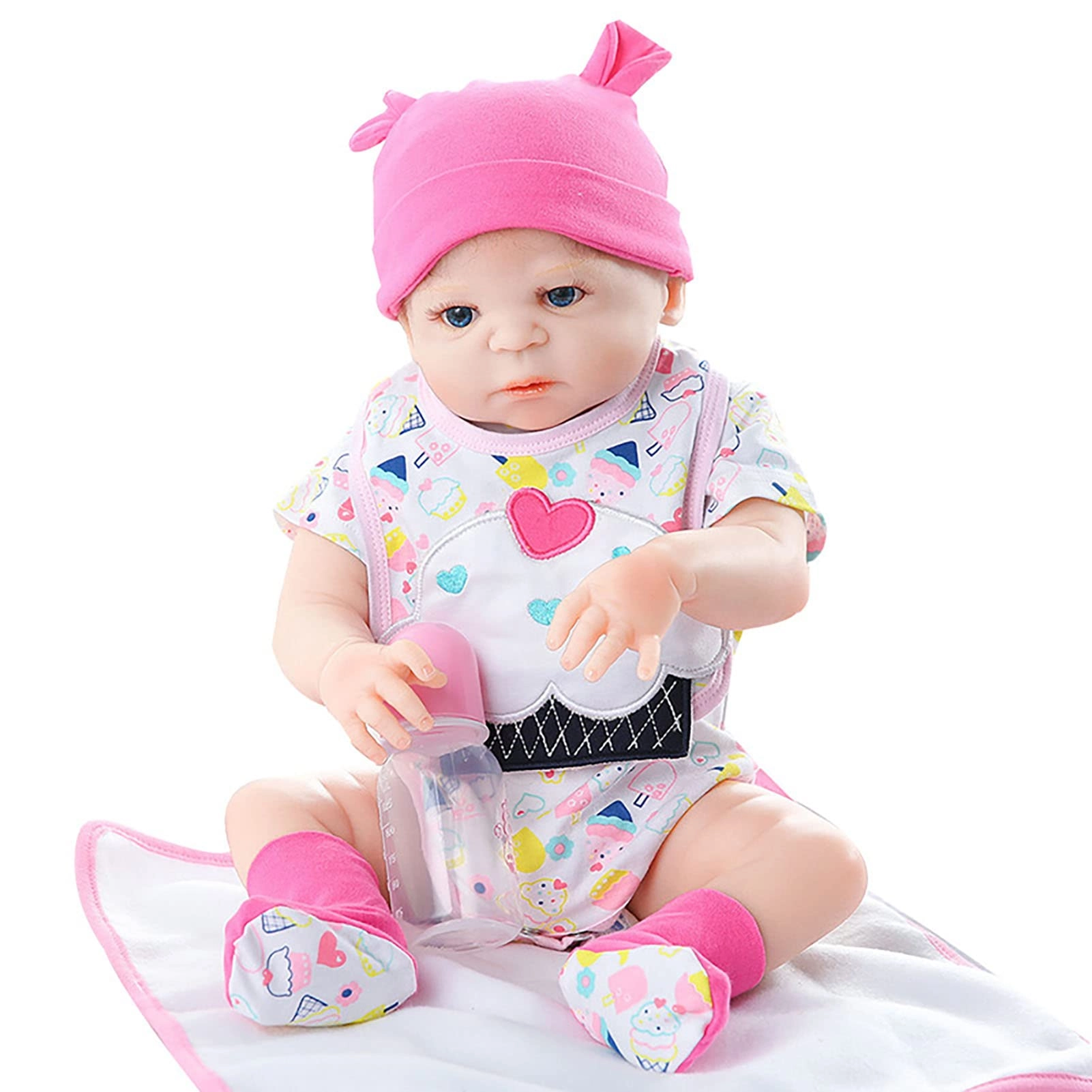 Reborn Baby Doll - 22 Inch Soft Vinyl Blonde Blue Eyes
