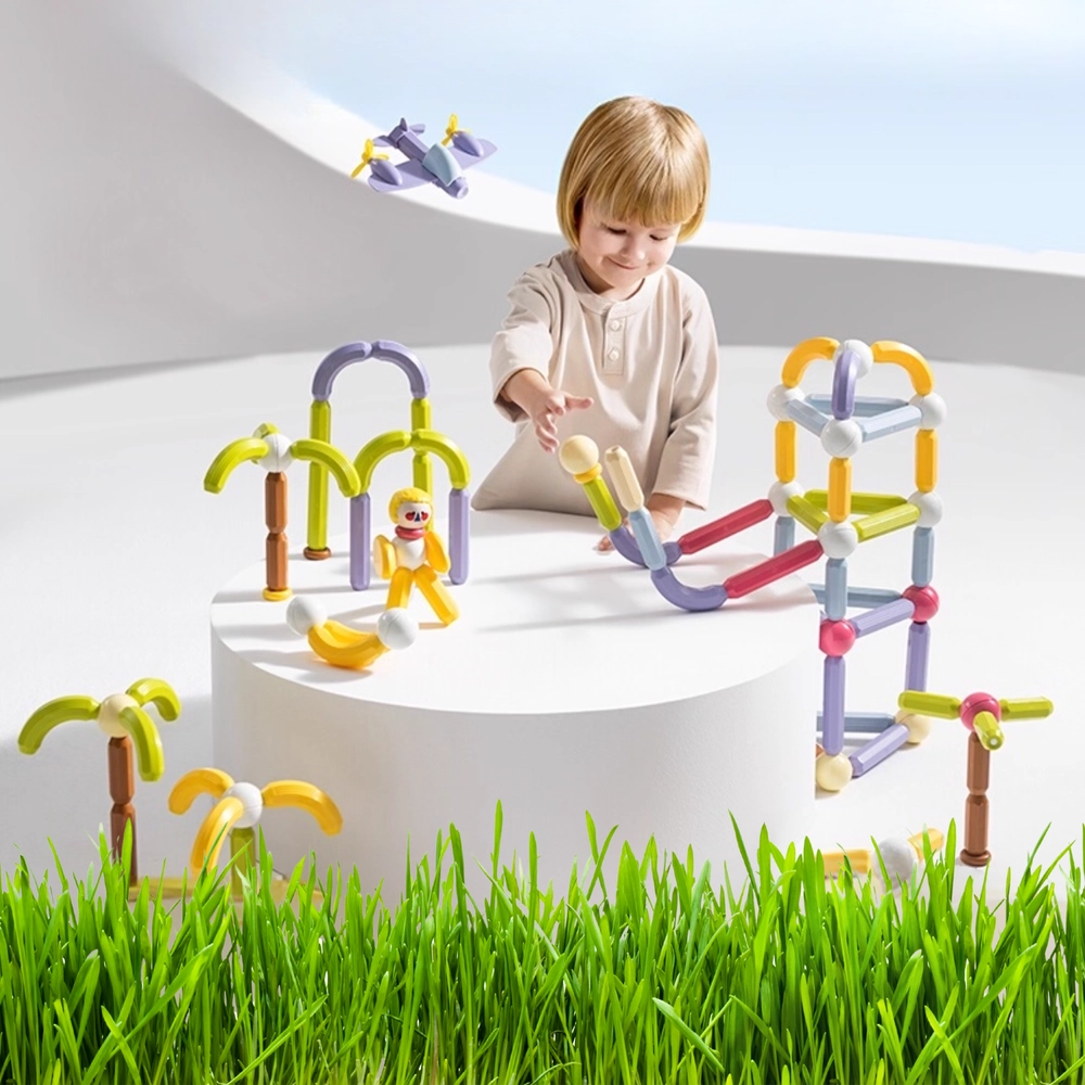 Magnetic Building Stick Blocks - Transportation 60 pcs