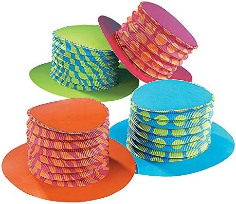 MZA STORES Accordion Party Hats - Set of 12 mad hatter tea party