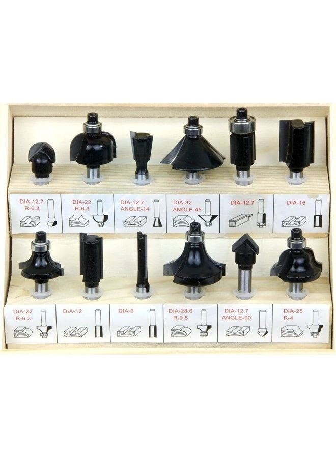 Router Bit Set - 10, 12, 16, 18, 20, 25mm 12Pcs