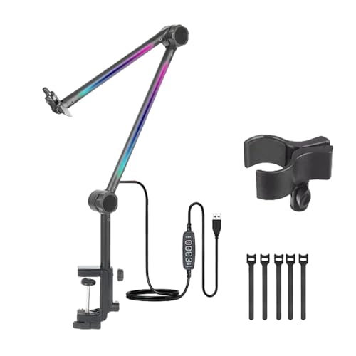 Microphone Boom Arm - With Light Multi Directional Adjustable