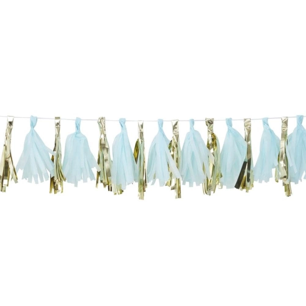 Ginger Ray Oh Baby Tassel Garland - Blue & Gold 2m