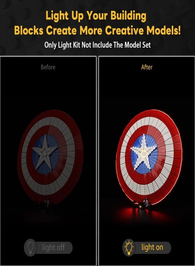 LED Light Kit - Compatible with Lego Marvel Captain America's Shield 76262 Light Only RC Version