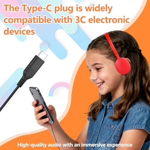 USB Type C Kids Wired Headphone 10 Pack