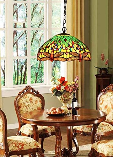 Stained Glass Chandelier - 18-inch E27 60W*3