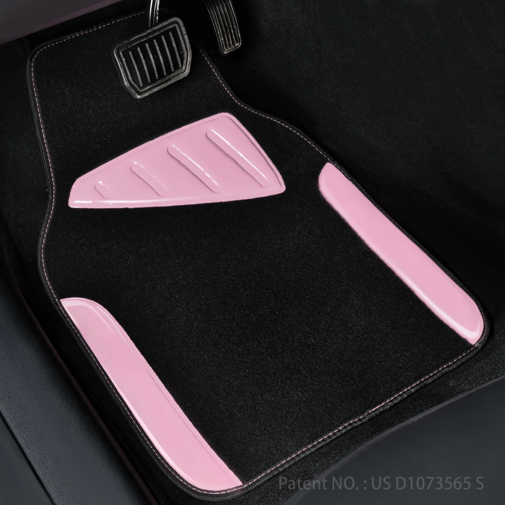 Jelly Waterproof Universal Fit Car Floor Mats - Pink Leather