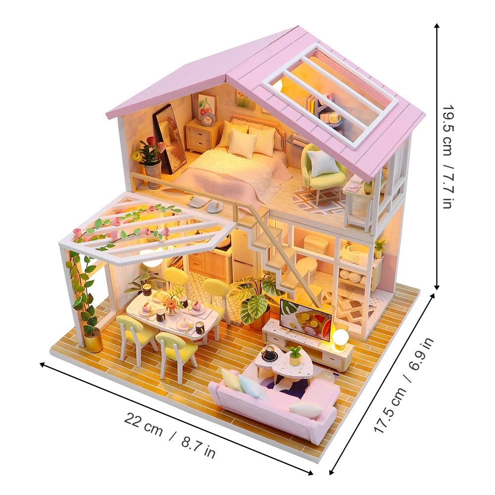 DIY Miniature Dollhouse Kit - Tiny House 1:24