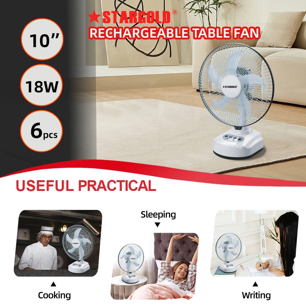 Rechargeable Oscillating Fan - 10 Inch