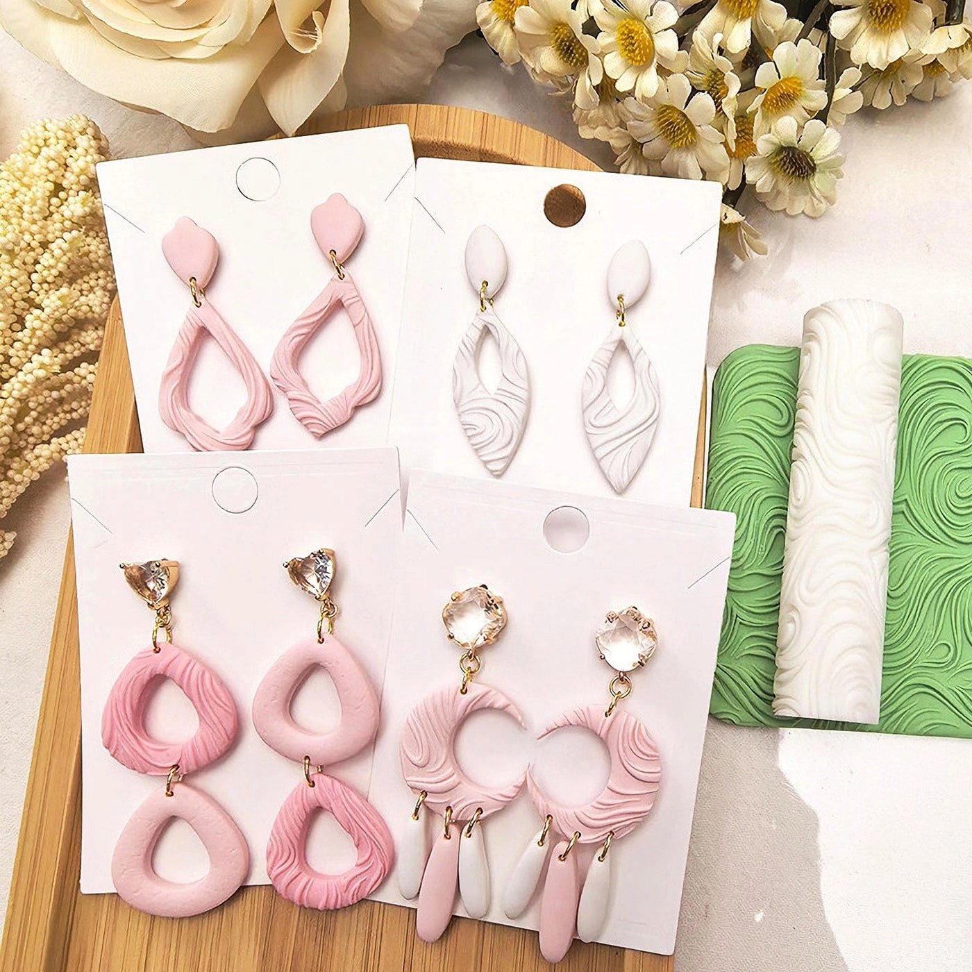 Polymer Clay Texture Roller + Polymer Clay Cutters - 3Pcs