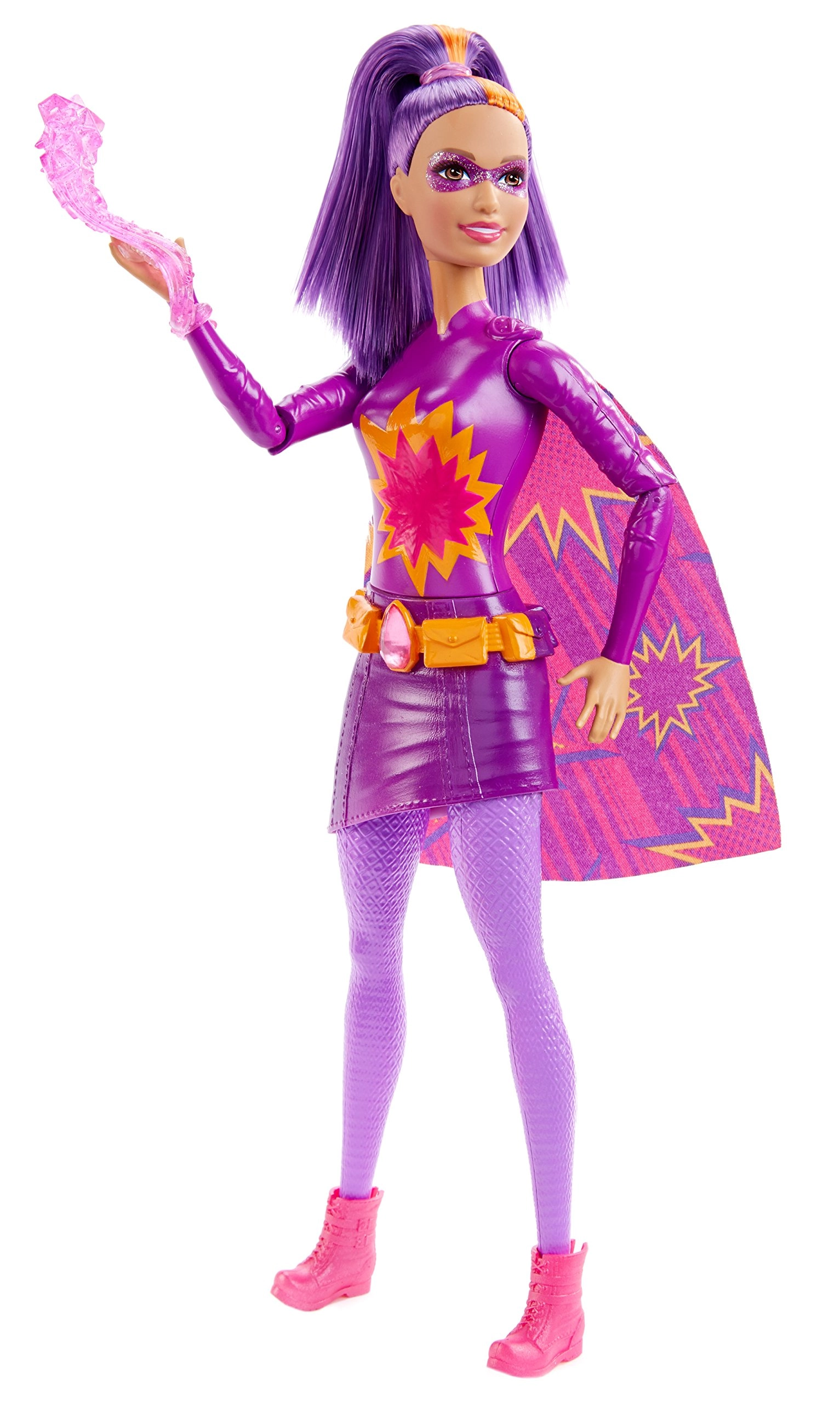 Barbie Fire Super Hero Doll - Purple hair streaked with orange Translucent purple power piece