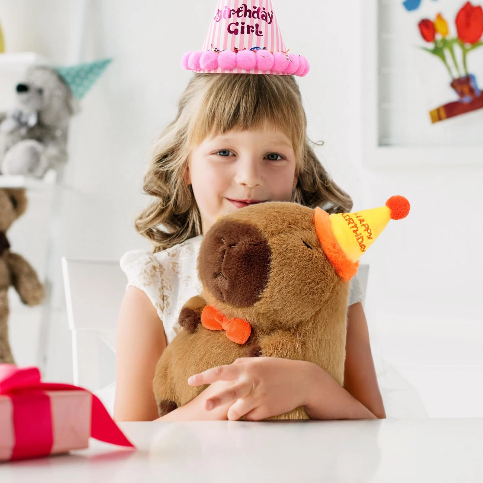 Capybara Plush - 9 inch Strawberry Hat
