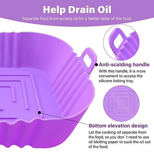 Square Air Fryer Silicone Liners - Food grade silicone 2 piece(s)