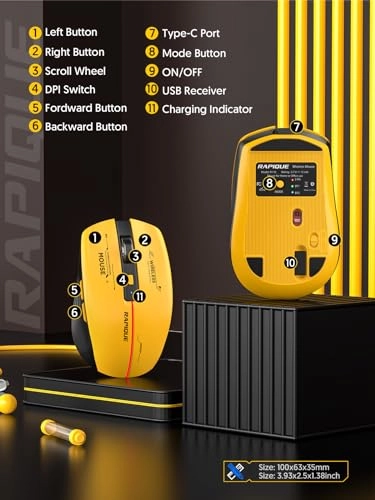 Tri-Mode Rechargeable Mouse - Wireless