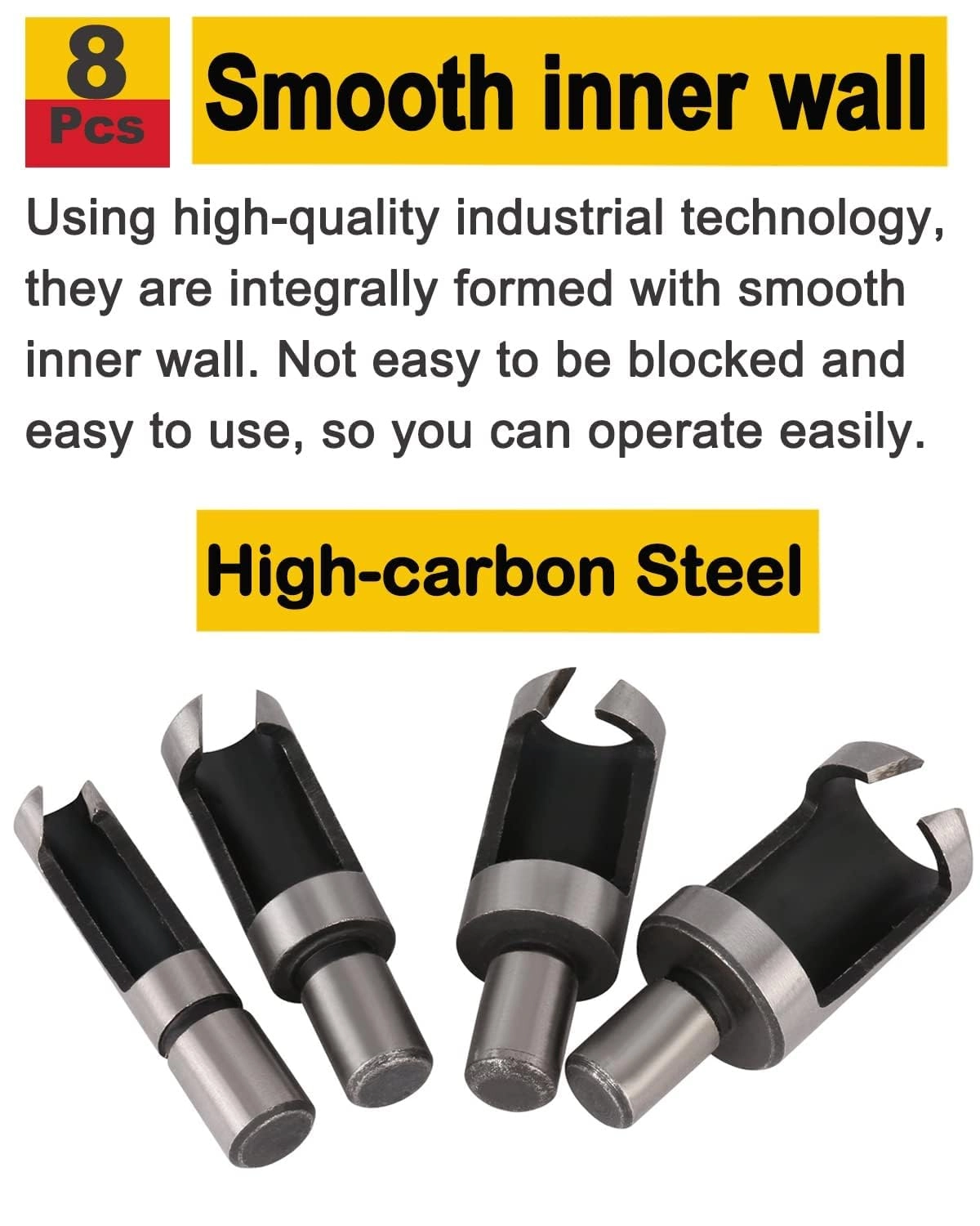 Wood Plug Cutter Drill Bit Set - 6mm 10mm 13mm 16mm 8pcs