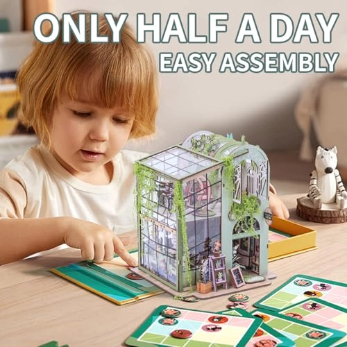 Miniature Flower House Kit - Dollhouse Booknook 3D Wooden Puzzle