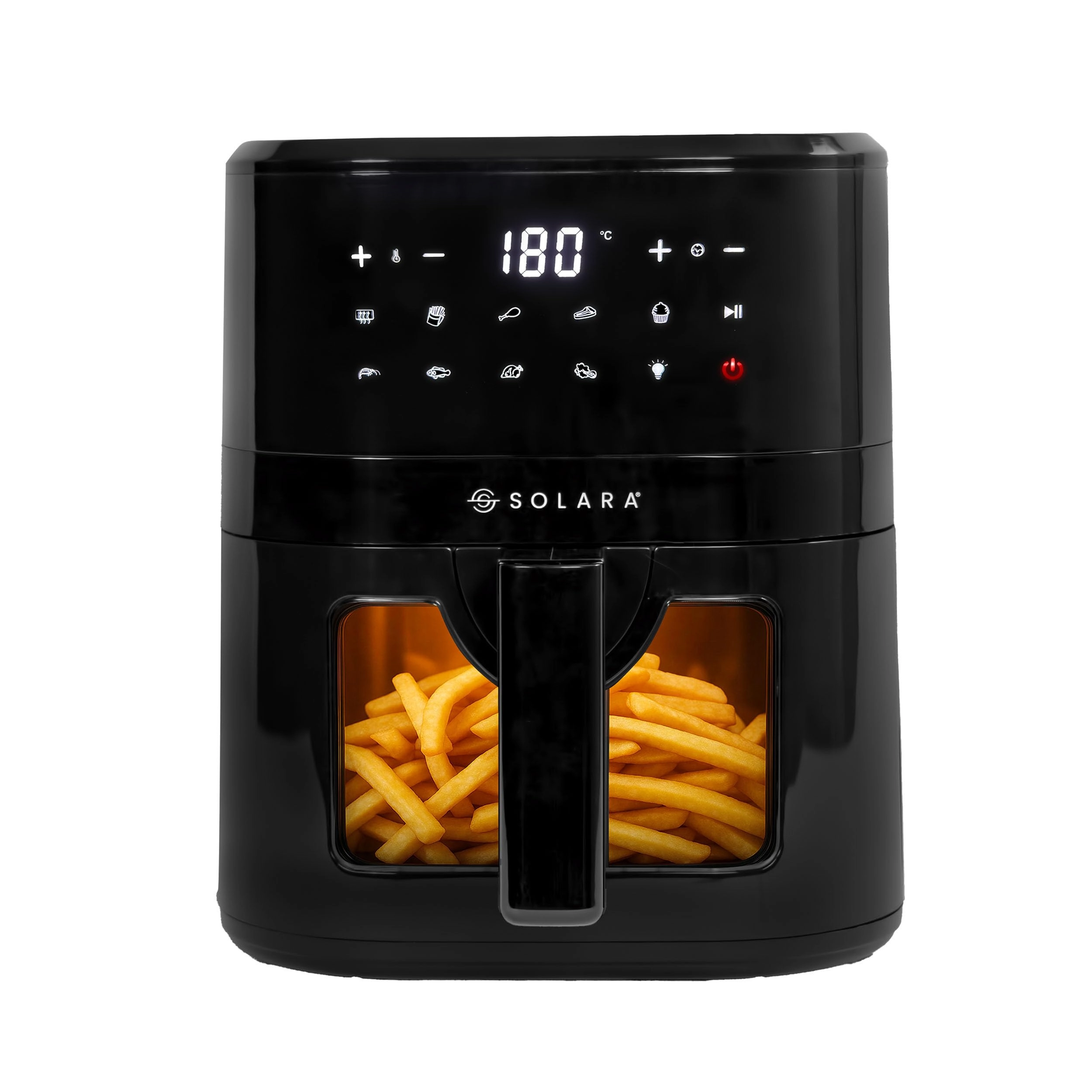 Solara Home Air Fryer Large Black - See Through