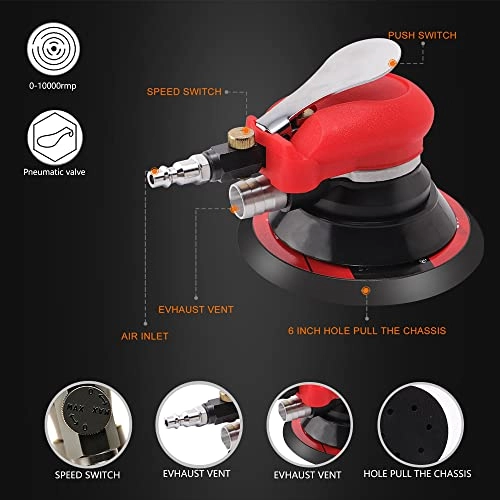 Random Orbital Sander - Pneumatic Palm 5" 6"