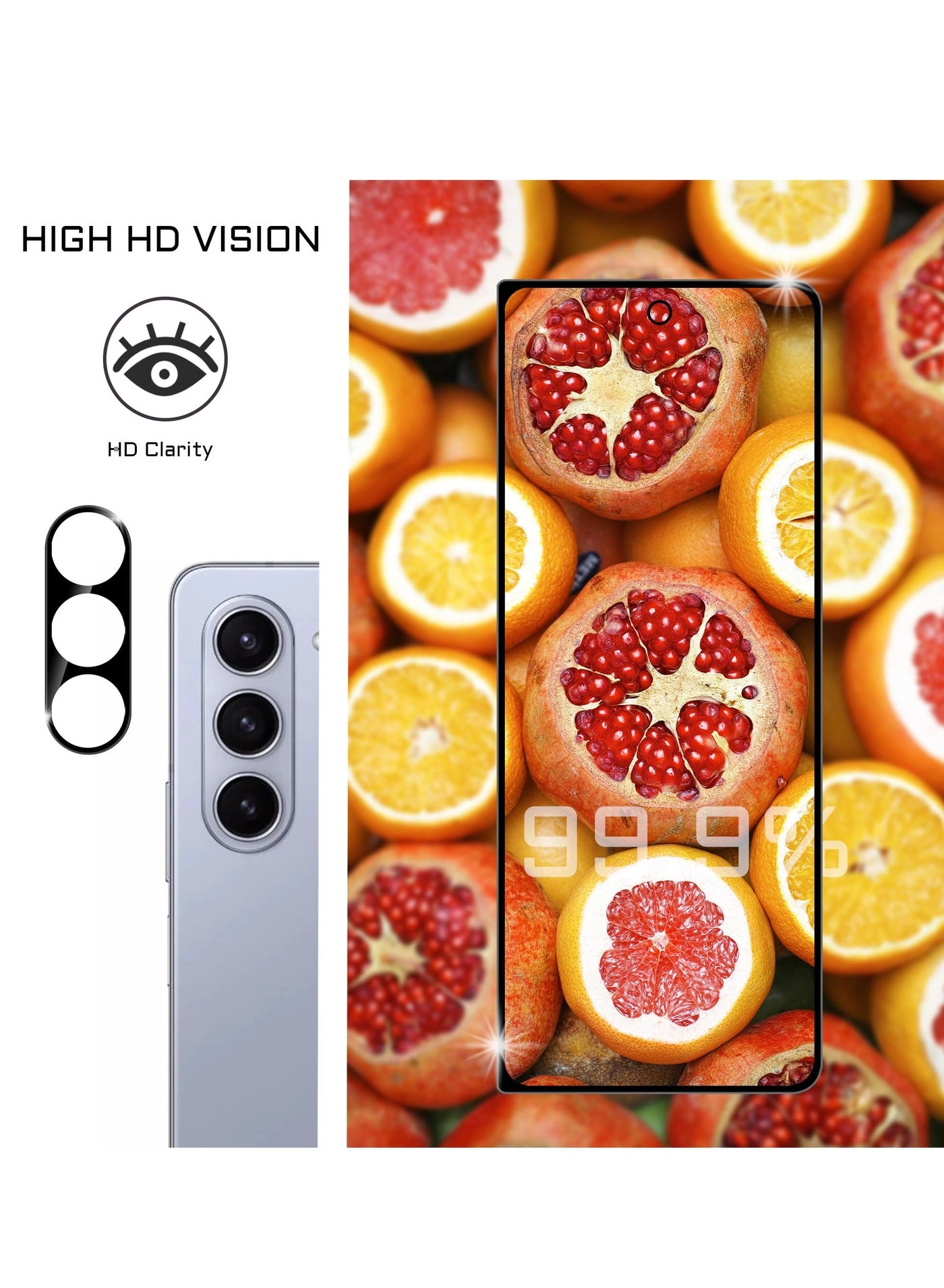 Privacy Tempered Glass Screen Protector + Camera Lens Protector for Samsung Galaxy Z Fold 5 (2-Pack)