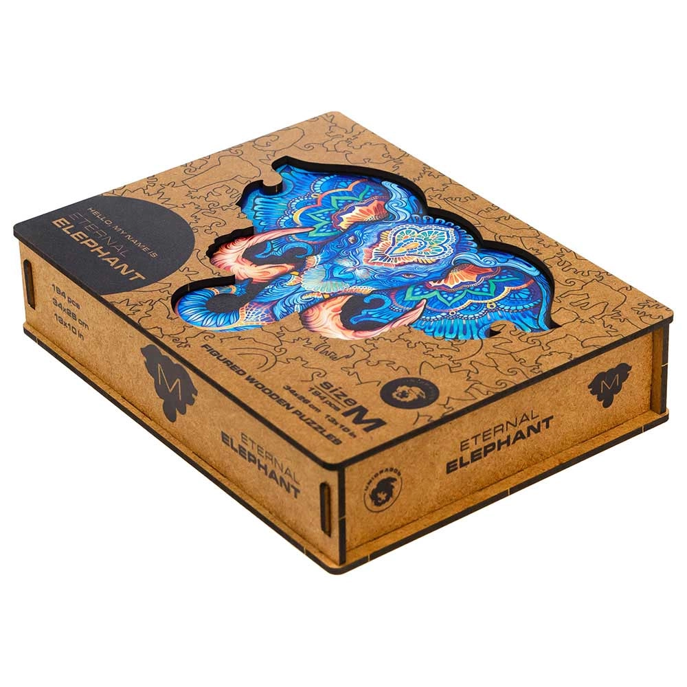 Eternal Elephant Wooden Puzzle (4107390-ELEPHANT_M) - 194 pcs