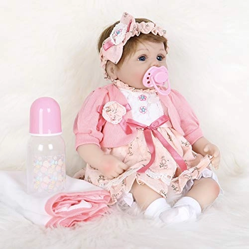 Reborn Baby Doll - 16 inch Pink Hairband Ages 3+