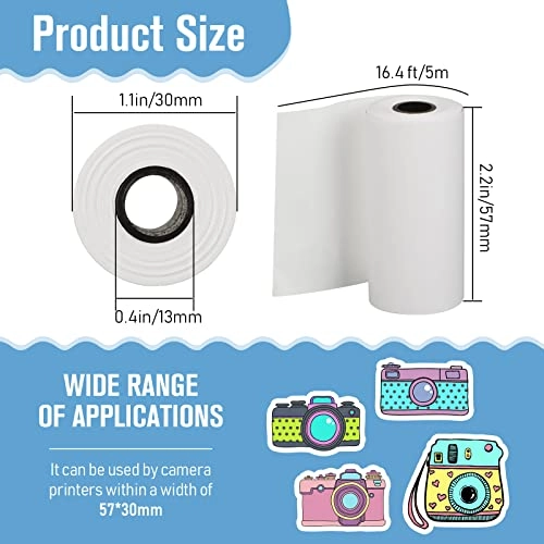 Instant Print Camera Refill Paper - 20 Rolls 57 x 30 mm