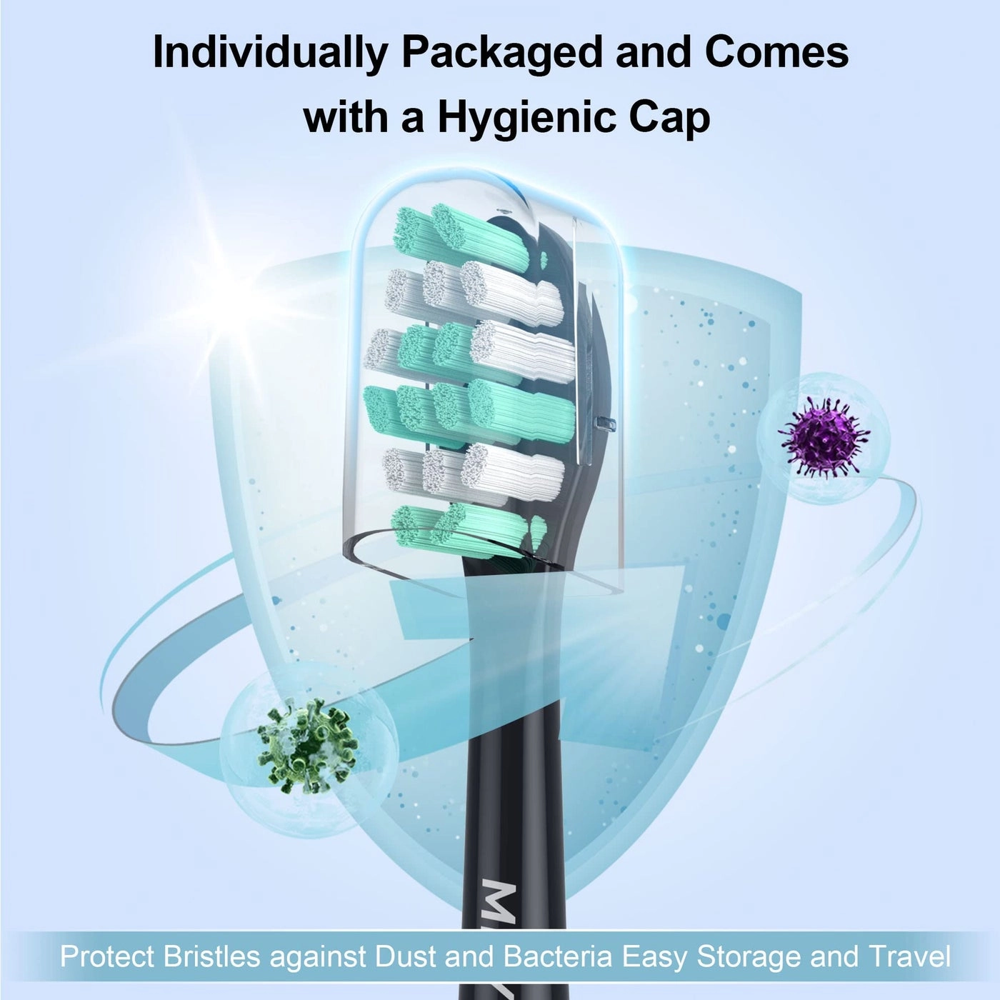 Replacement Toothbrush Heads - 10 Pack 5green+5white