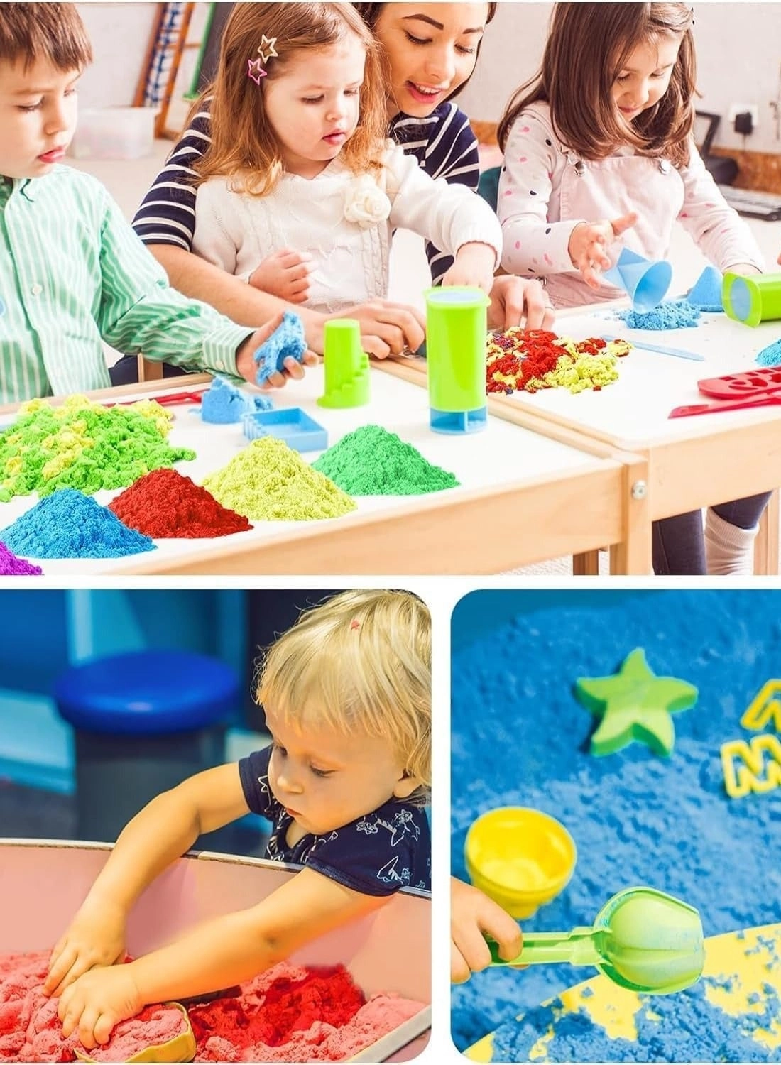 Kids Magic Sand Art Kit - 80pcs 2Kg Blue