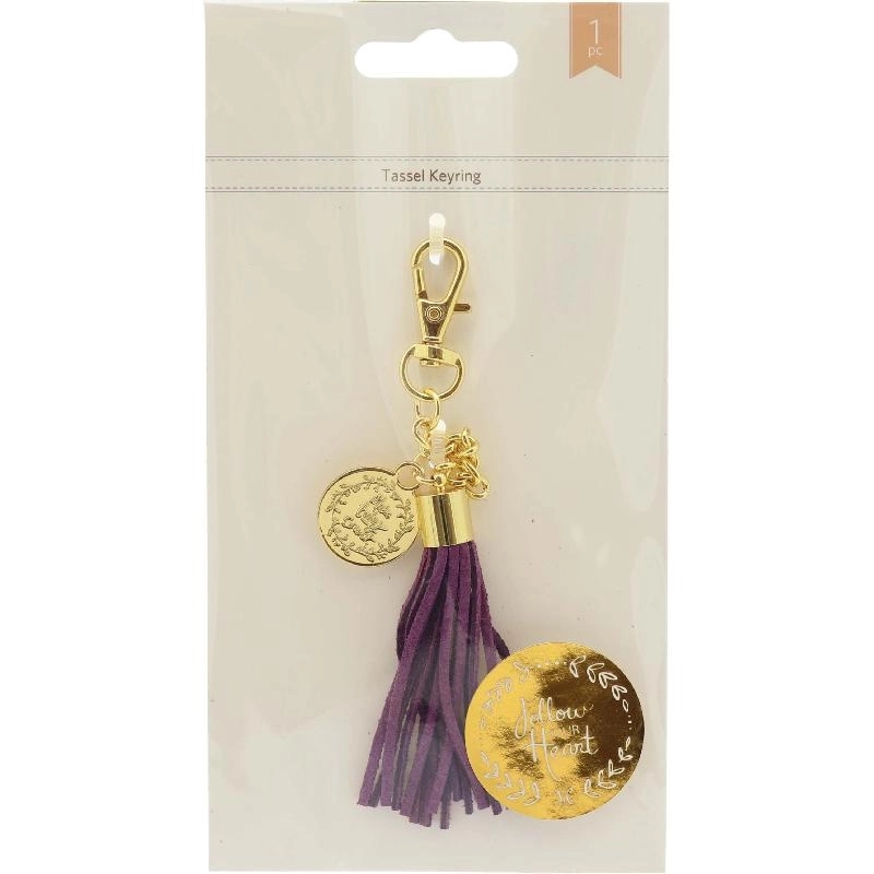 Non Branded Tasselled Key Chain - Black Fabric/ Metal