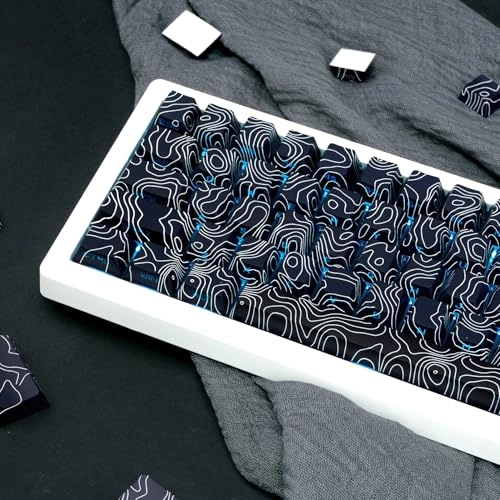 130 Keys Black on Grey Cherry Keycaps - Wired