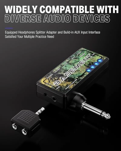 Bass Guitar Headphone Amp - USB Rechargeable Mini Portable 5 Watts