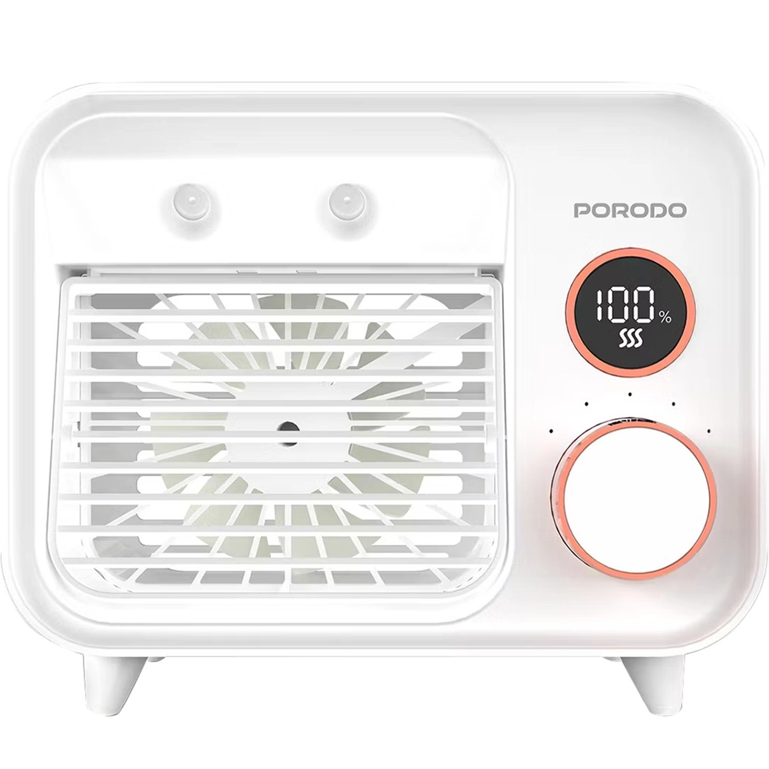 Porodo 2-In-1 Mist Fan - 2000mAh 100-Level Speed Digital Display
