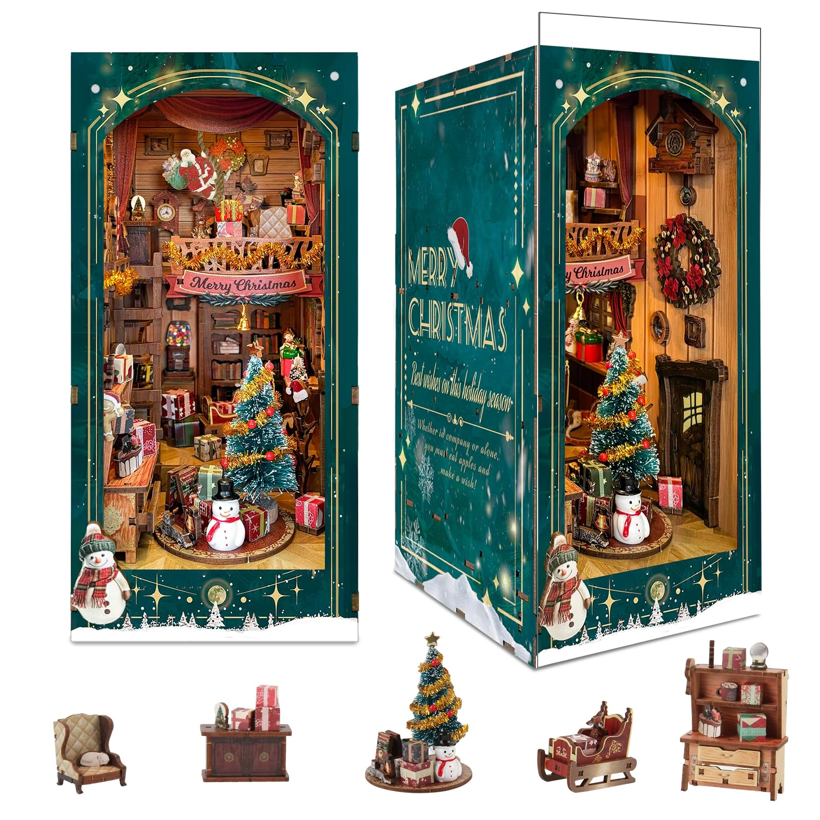 SUDOPOR Book Nook Kit - Jingle Cabin