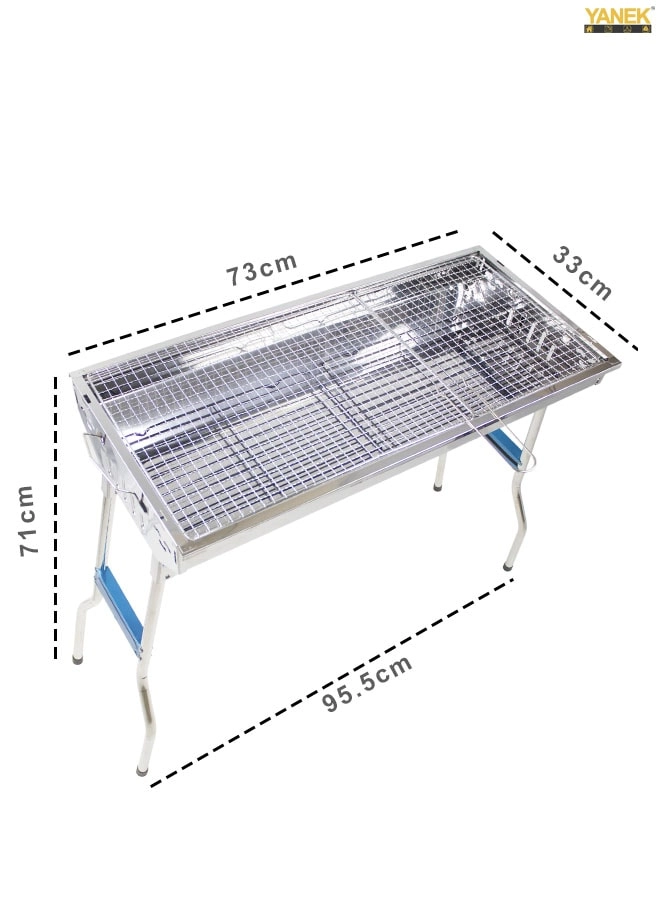 Folding BBQ Camping Grill - Stainless Steel Large