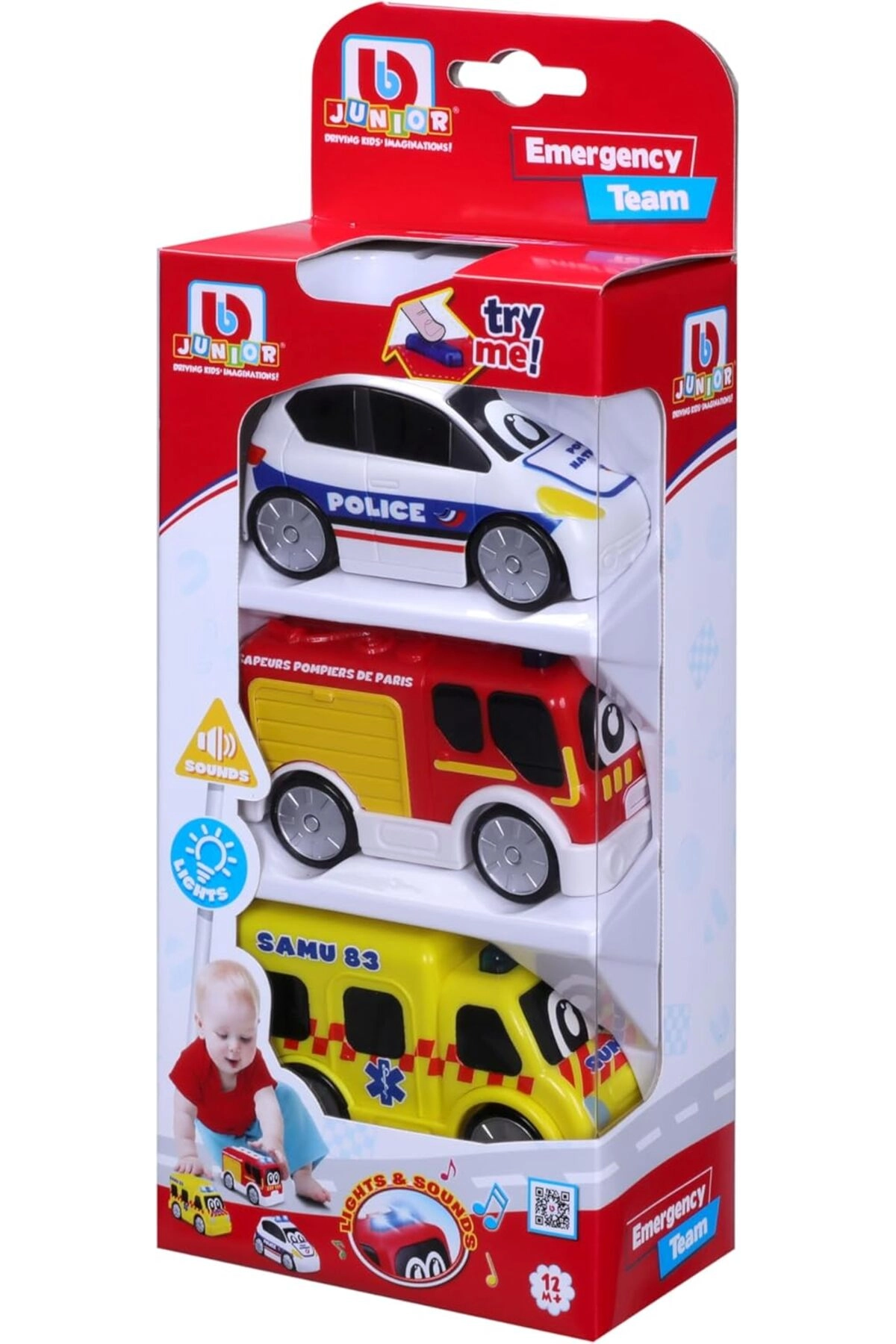 Junior Emergency Team - 3pcs Die-Cast Sound & Light