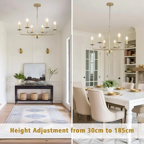 6 Light Chandelier - 30cm 185cm