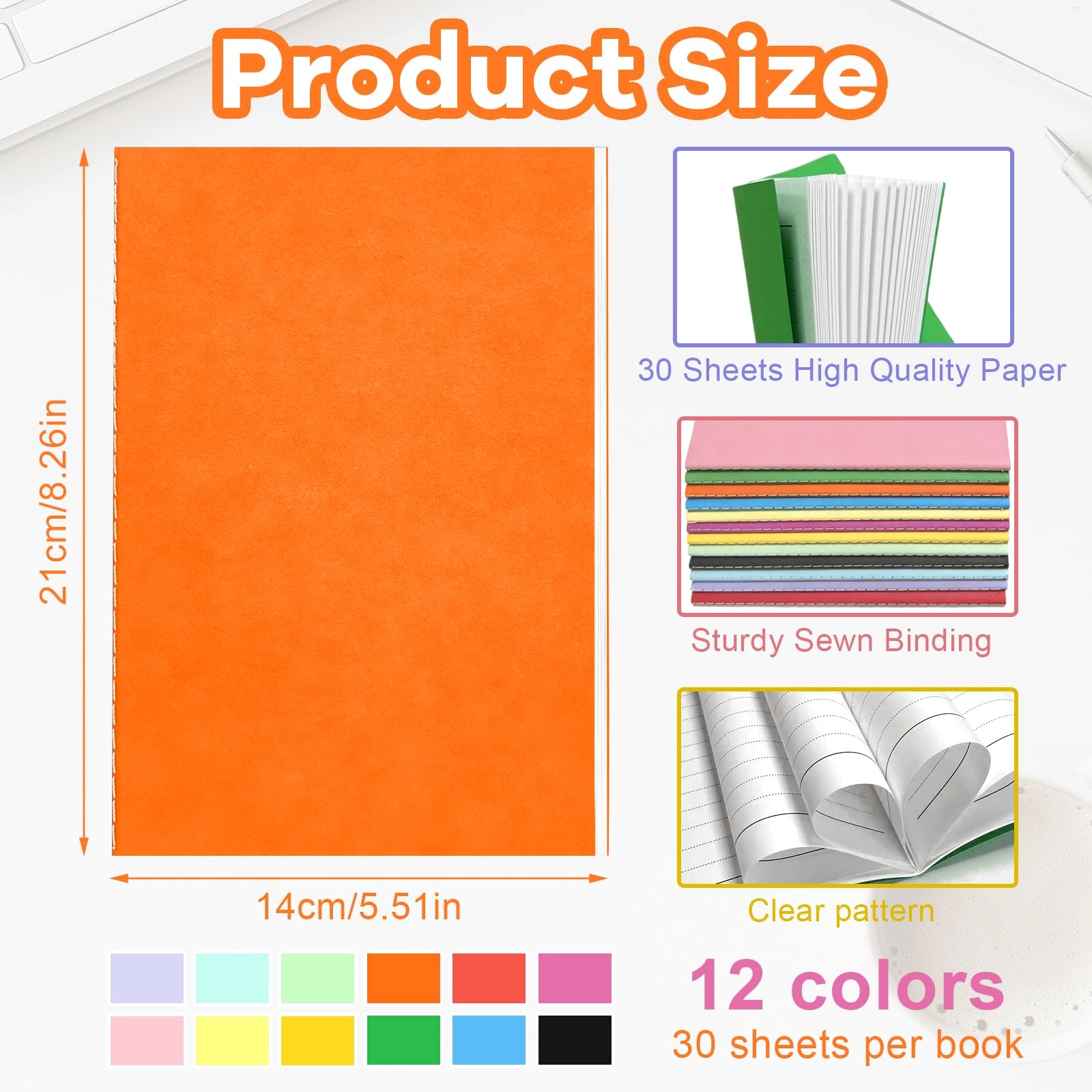 Notebooks A5 - Lined 30 Sheets