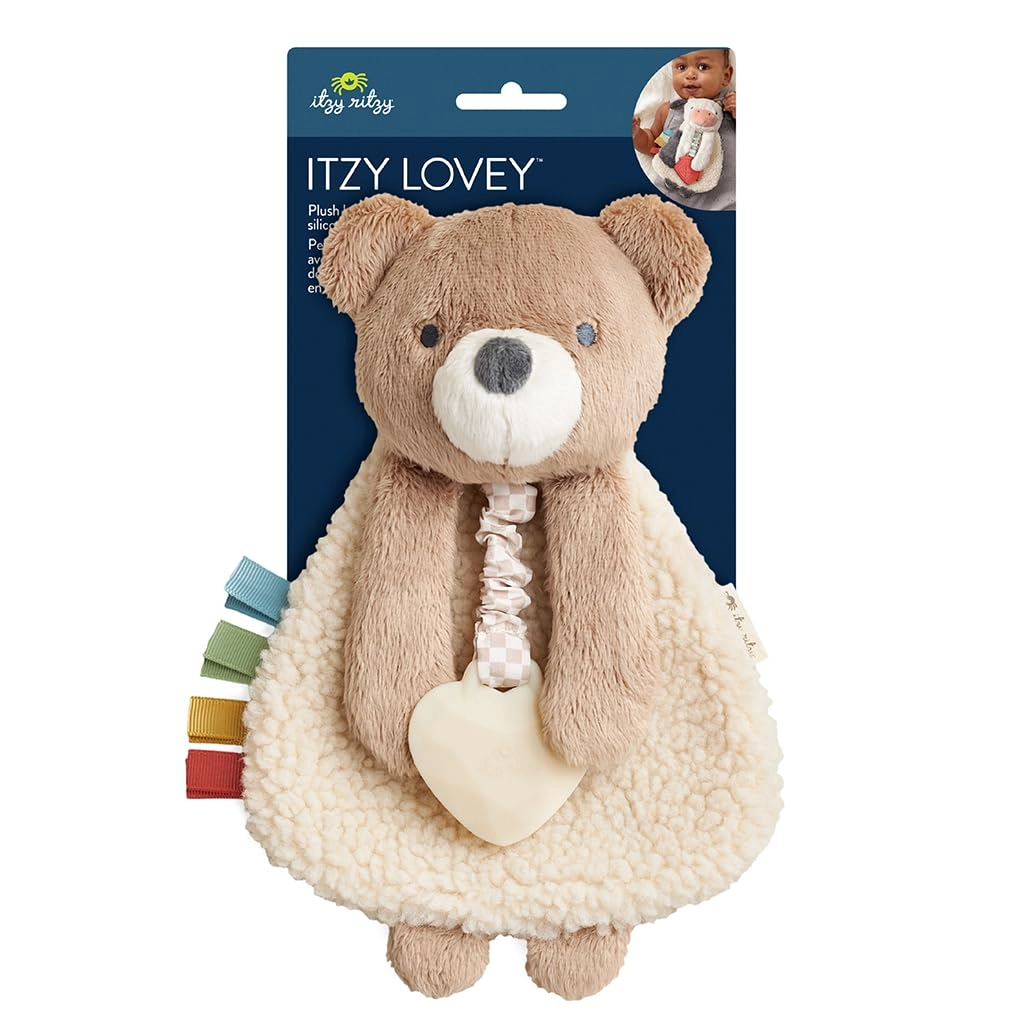 Lovey Infant Teether Toy - Sherpa fabric silicone teether