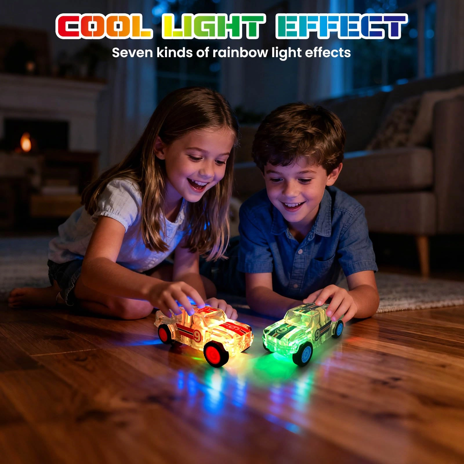 LED Light Up Pull Back Car - 2 pcs