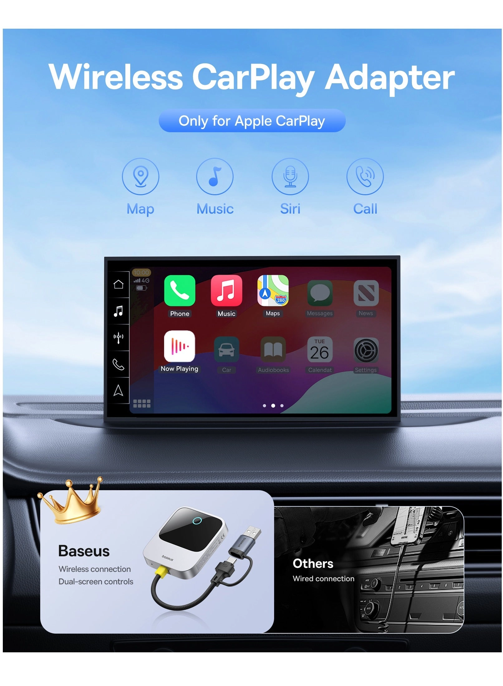 SafeJourney Series - Wireless CarPlay Adapter for iPhone