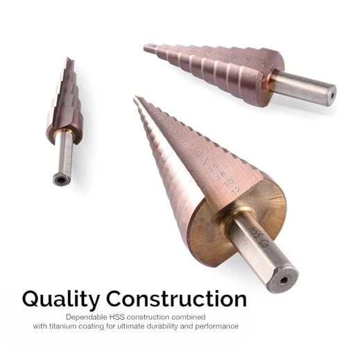 Cobalt Cone Step Drill Bit - Cobalt 1 Piece 3-12/3-14/4-12/4-20/4-22/4-25/4-32/5-21/5-27/6-24mm