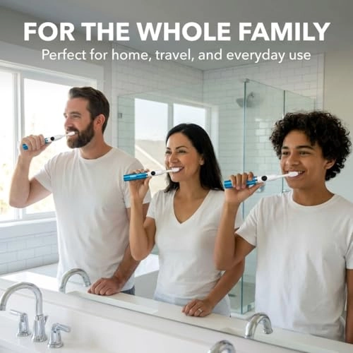 Sonic Toothbrush - 22,000 brush strokes per minute Battery Powered Extra Brush Head