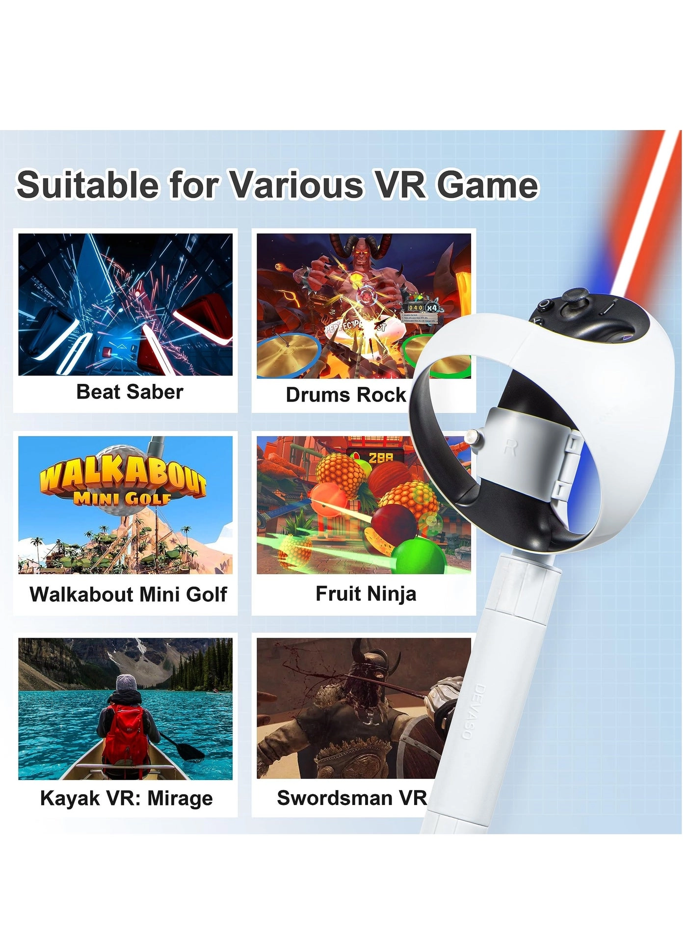 Handle Attachments - PS VR2 Meta Quest 2